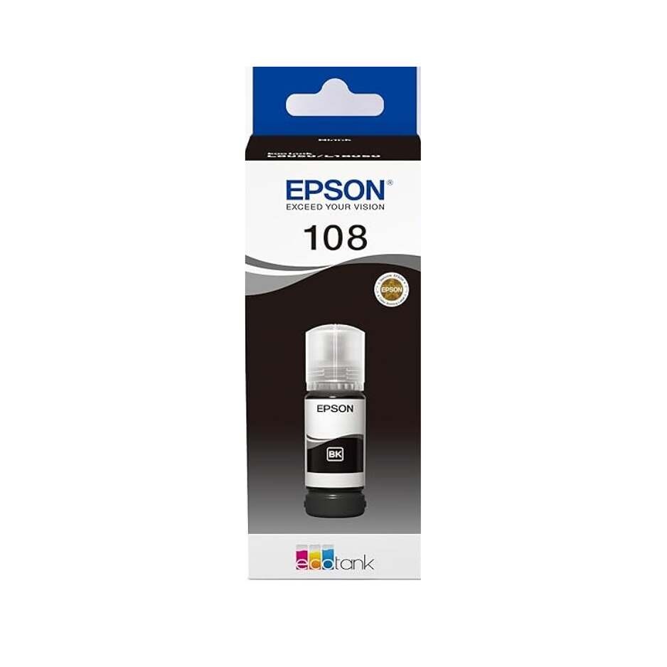 Genuine EPSON-108 EcoTank  Black ink bottle (70ml)